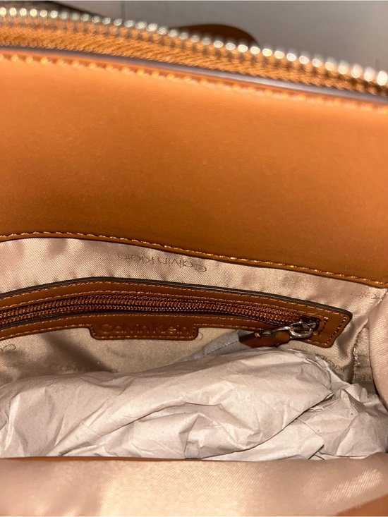 Calvin Klein Cognac Pebbled Leather Mini Backpack main image 4